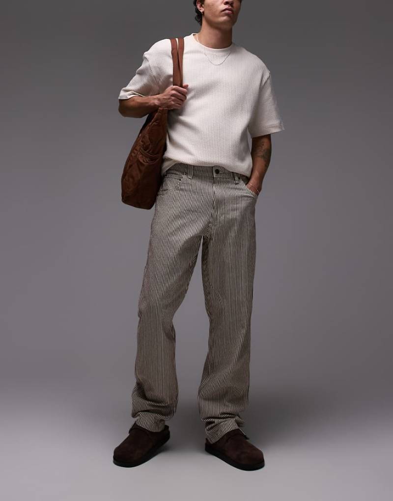 Dickies - Garyville - Regular-Fit-Hose in Cappuccino-Braun mit Hickory-Streifen von Dickies