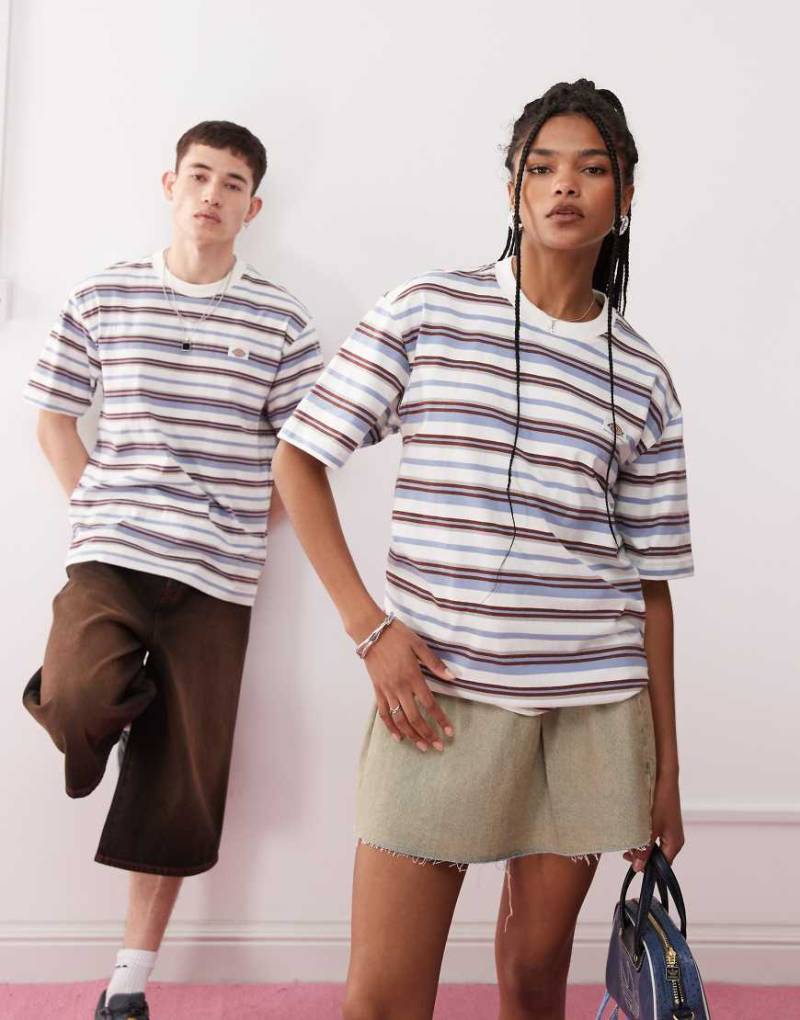 Dickies - Glade Spring - Gestreiftes T-Shirt in Wollweiß von Dickies