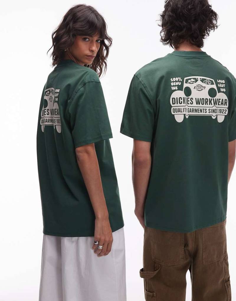 Dickies - Gordonsville - T-Shirt in Dunkelgrün mit Grafikprint auf dem Rücken von Dickies