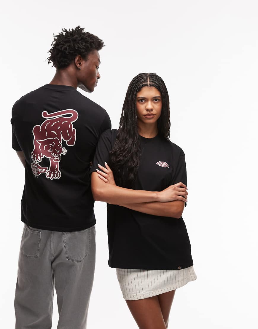 Dickies - Graysville - T-Shirt in Schwarz mit Tierprint am Rücken von Dickies