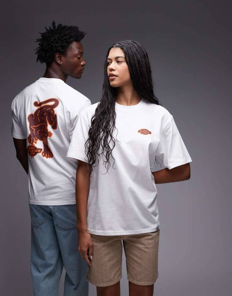 Dickies - Graysville - T-Shirt in Weiß mit Tierprint am Rücken von Dickies