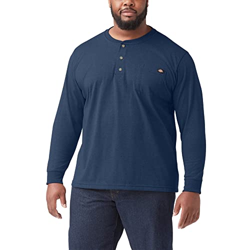 Dickies Henley-Shirt für Herren, langärmlig, meliert, Dunkelmarineblau meliert, 2X von Dickies