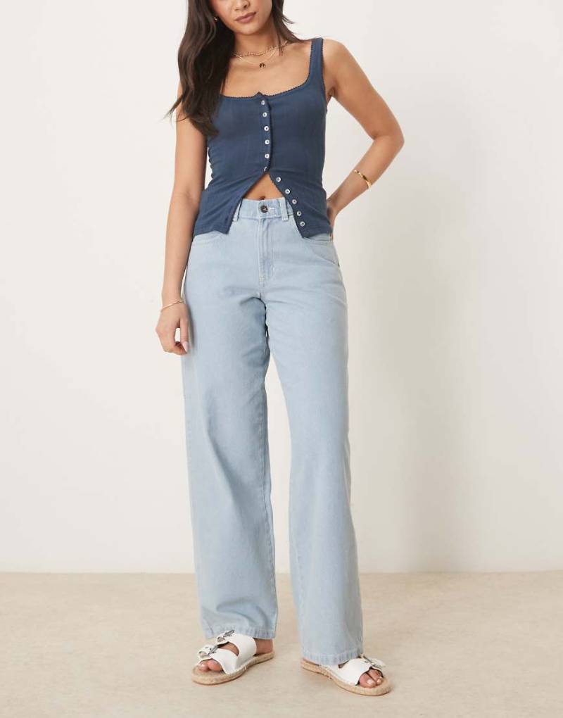 Dickies - Herndon - Lässig geschnittene Jeans in Hellblau mit weitem Bein und mittelhohem Bund von Dickies