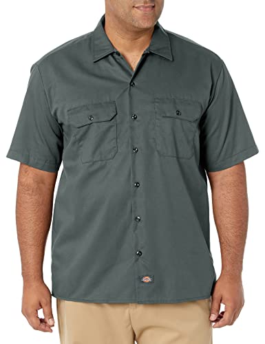 Dickies Herren Kurzärmliges Arbeitshemd, groß und hoch Button-Down-Shirt, Lincoln Green, 4XL von Dickies