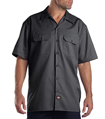 Dickies Herren Kurzarm-Arbeitshemd, groß Button-Down-Shirt, anthrazit, XL Hoch von Dickies