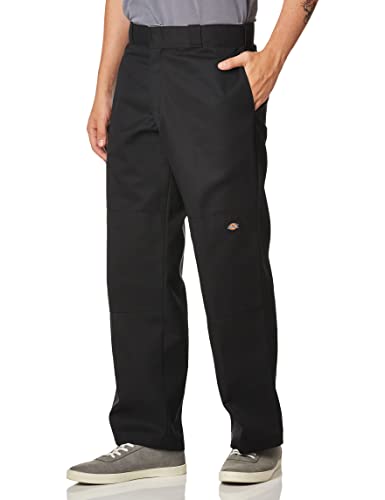 Dickies Herren-Arbeitshose mit doppeltem Knie, lockerer Schnitt, Twill, schwarz, 52W / 30L von Dickies