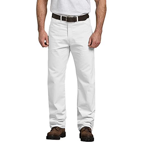 Dickies Herren Arbeitshose für Maler, entspannte Passform, große Hose Jeans, Weiß, 48W / 30L von Dickies