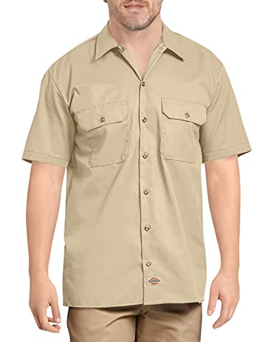 Dickies Herren Kurzärmliges Arbeitshemd, groß und hoch Button-Down-Shirt, Desert Sand, 3XL Tall von Dickies