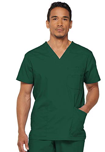 Dickies Herren Big & Tall V-Neck Scrub Double Chest Pocket Top Medizinisches Schlupfhemd, Jäger, 3X-Large Groß von Dickies