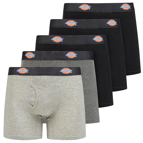 Dickies Herren Boxershorts Baumwolle Unterwäsche für Männer 5er Pack, Schwarz Set 27, Small von Dickies