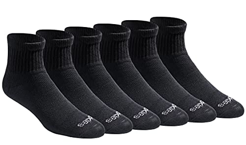Dickies Herren Dri-Tech Feuchtigkeitsregulierende Viertelsocken Multipack, Solid Black (6 Paar), 12-15 von Dickies