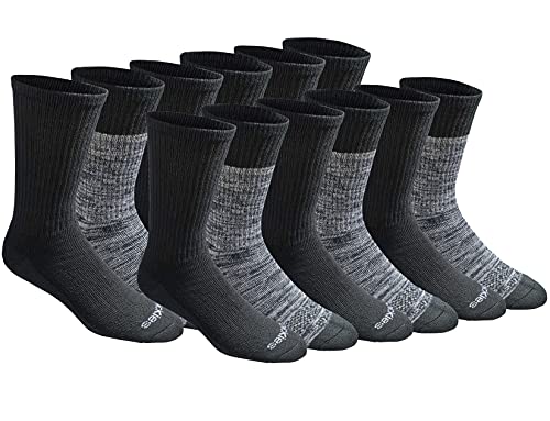 Dickies Herren Dri-Tech Moisture Control Crew Socken Multipack, Schwarz Freilauf (12 Paar), M von Dickies