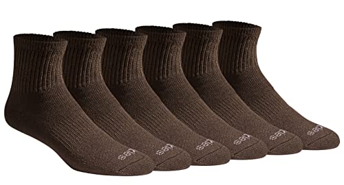 Dickies Herren Dri-Tech Moisture Control Quarter Socken Multipack, Essential Worker Braun (6 Paar), Shoe Size: 6-12 von Dickies