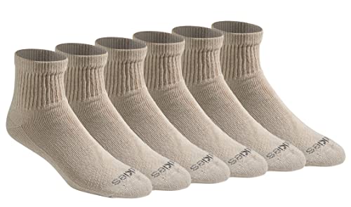 Dickies Herren Dri-Tech Moisture Control Quarter Socken Multipack, Essential Worker Khaki (6 Paar), Shoe Size: 6-12 von Dickies
