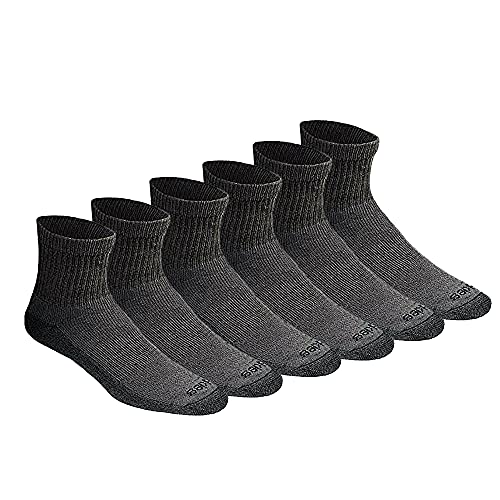 Dickies Herren Dri-tech Moisture Control Quarter, Erhältlich in M-XXL (6, 12, 18 Socken, Anthrazit (6 Paar), Large (6er Pack) von Dickies