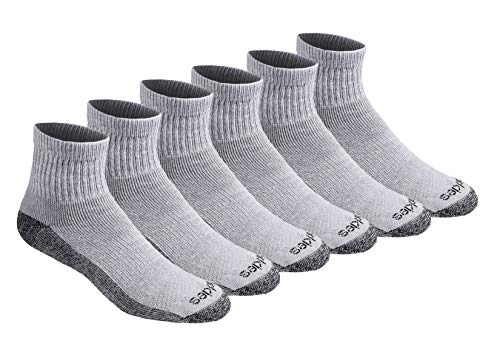 Dickies Herren Dri-tech Moisture Control Quarter, Erhältlich in M-XXL (6, 12, 18 Socken, Grau (6 Paar), Medium (6er Pack) von Dickies
