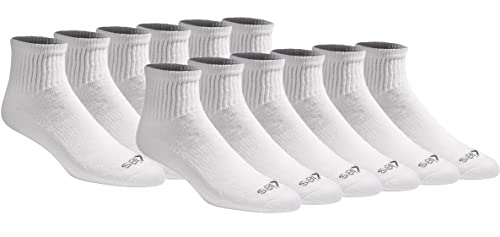 Dickies Herren Dri-tech Moisture Control Quarter, Available in M-XXL (6, 18 Pairs) Lässige Socken, Weiß (12 Paar), Medium (12er Pack) von Dickies