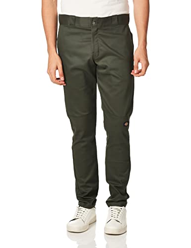 Dickies Herren Dünne, gerade Arbeitshose mit doppeltem Knie Hose, olivgrün, 34 W/34 L von Dickies