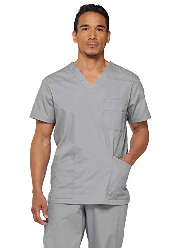 Dickies Herren EDS Signature Scrub Top mit V-Ausschnitt Medizinisches Schlupfhemd, GRAU, Mittel von Dickies