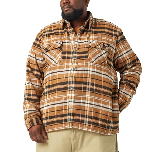 Dickies Herren-Flanell-Hemdjacke mit Sherpa-Futter W/Hydroshld, Braun Duck, 4XL von Dickies