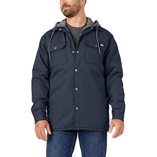 Dickies Herren Fleece-Jacke mit Kapuze und Hydroshield Arbeits-Utility-Oberbekleidung, Dunkles Marineblau, L von Dickies