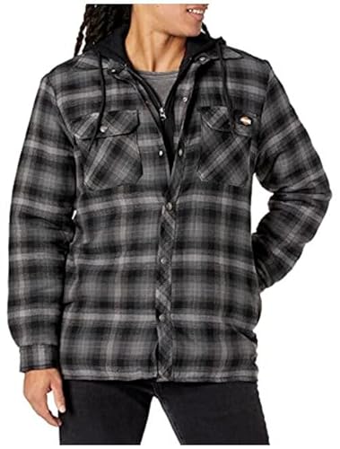 Dickies Herren Fleece Hooded Flannel Shirt Jack Relaxed Hemd, anthrazit, L von Dickies