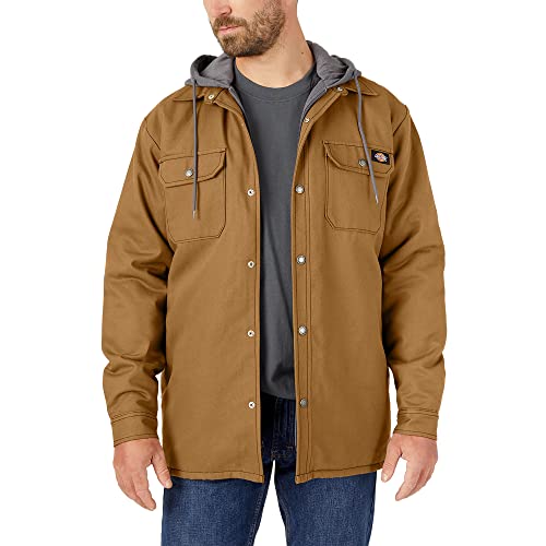 Dickies Herren Fleece-Jacke mit Kapuze und Hydroshield Arbeits-Utility-Oberbekleidung, Braun Duck, XS von Dickies