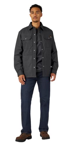 Dickies - Outerwear for Men, Flex Duck Shirt Jacket, Water Repelling Technology, Black, L von Dickies