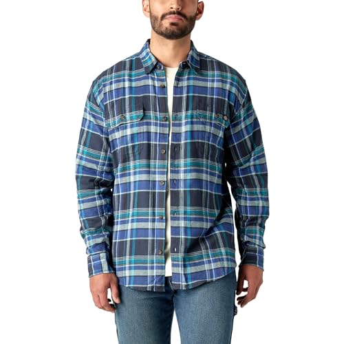 Dickies Herren Flex Langarm Flanellhemd, Blau, XX-Large von Dickies