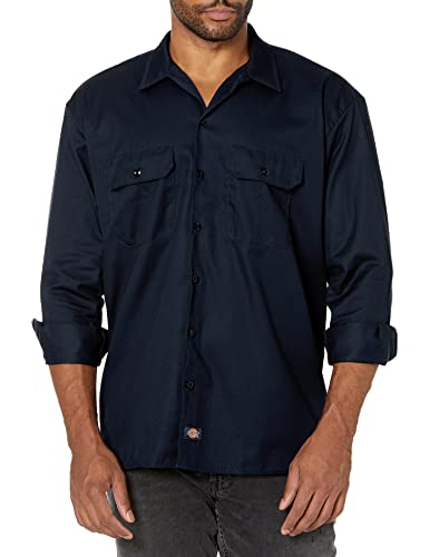 Dickies Herren Freizeithemd Streetwear Male Shirt Long Sleeve Work, Blau (Dark Navy DN), XL von Dickies