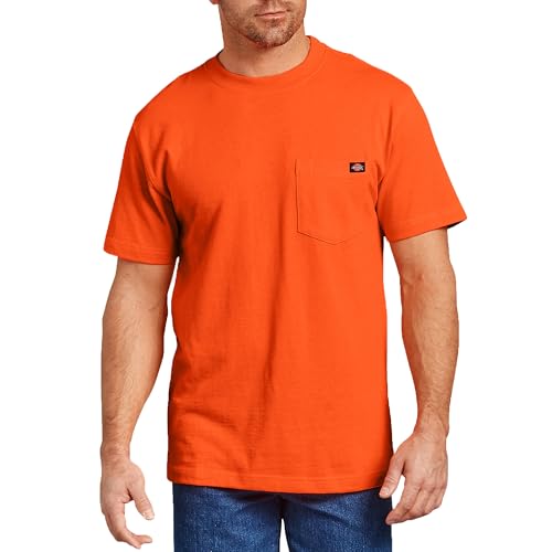 Dickies Herren Kurzärmeliges, Schweres Rundhalsausschnitt und Tasche T-Shirt, Hellorange, XL von Dickies