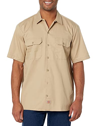 Dickies Herren Kurzärmliges Arbeitshemd, groß und hoch Button-Down-Shirt, Desert Sand, XX-Large von Dickies