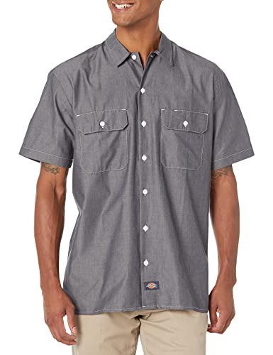 Dickies Herren Kurzarmhemd Chambray, Navy Chambray, Klein von Dickies