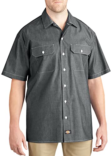 Dickies Herren Kurzarmhemd Chambray, Navy Chambray, Groß von Dickies