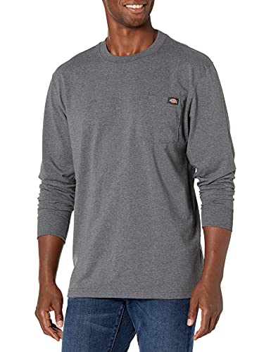 Dickies Herren Langärmelig, Rundhalsausschnitt Arbeits-T-Shirt, Anthrazitgrau meliert, XX-Large von Dickies