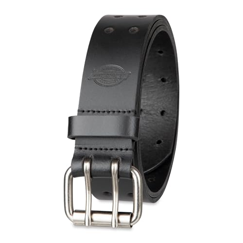 Dickies Herren Double Prong Fully Adjustable Leather Belt Gürtel, schwarz, (Taille : 34) von Dickies