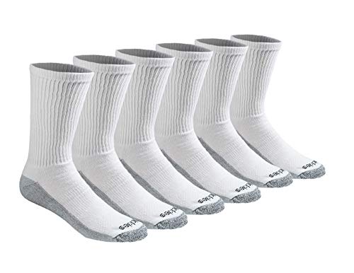 Dickies Herren Men's 6 Pair Pack Dri-Tech Comfort Crew Socken, Weiß (6 Paar), Large (6er von Dickies