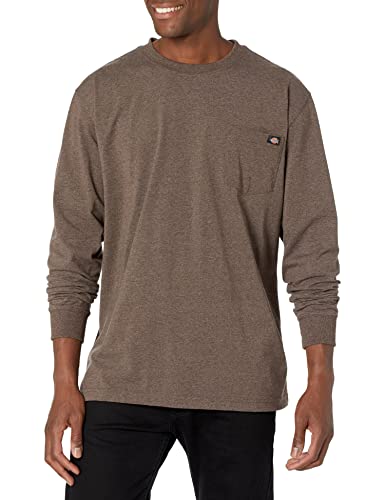 Dickies Herren Men's Long Sleeve Heavyweight Crew Neck Arbeits-T-Shirt, Schokoladenbraun Single Dye Heather, X-Groß von Dickies