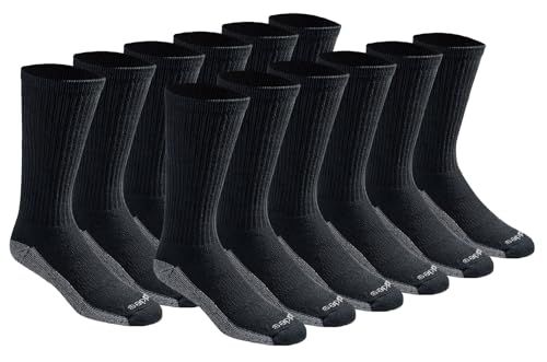 Dickies Herren Men's Multi-Pack Dri-tech Moisture Control Crew Socken, Schwarz (12 Paar), L (12er von Dickies