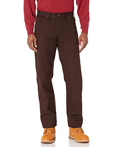 Dickies Herren Men's Relaxed Fit Straight-Leg Duck Carpenter Jeans, Rinsed Chocolate Brown V1, 36W / 34L von Dickies