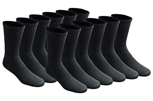 Dickies Herren Multipack Cushion Crew Socken, Schwarz (6 Paar), Large (12er Pack) von Dickies