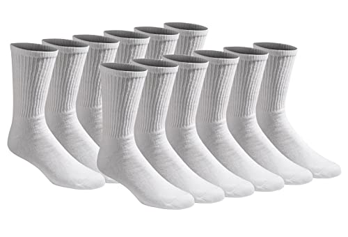 Dickies Herren Multipack Cushion Crew Socken, Weiß (12 Paar), Large (12er Pack) von Dickies