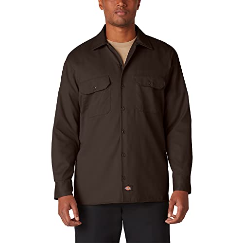 Dickies Herren Regular Fit Freizeit Hemd Long/S Work Shirt, Gr. X-Large, Braun (Dark Brown DB) von Dickies