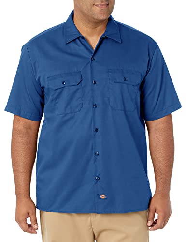 Dickies Herren Regular Fit Freizeit Hemd Shrt/S Work Shirt, Kurzarm, Blau (Royal Blue RB), Gr. Medium (Herstellergröße: M) von Dickies