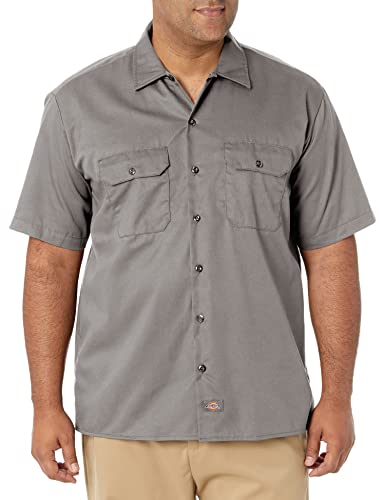 Dickies Herren Regular Fit Freizeit Hemd Shrt/S Work Shirt, Kurzarm, Grau (Silver Grey SV), Gr. Large (Herstellergröße: L) von Dickies