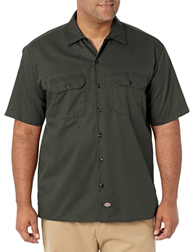 Dickies Herren Regular Fit Freizeit Hemd Shrt/S Work Shirt, Kurzarm, Grün (Olive Green OG), Gr. Large (Herstellergröße: L) von Dickies