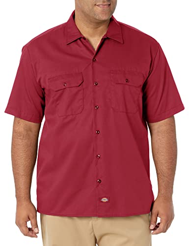 Dickies Herren Regular Fit Freizeit Hemd Shrt/S Work Shirt, Kurzarm, Rot (English Red ER), Gr. Large (Herstellergröße: L) von Dickies