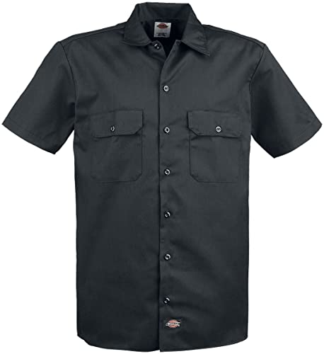 Dickies Herren Regular Fit Freizeit Hemd Shrt/S Work Shirt, Kurzarm, Schwarz (Black BK), Gr. Large (Herstellergröße: L) von Dickies