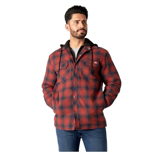 Dickies Herren Relaxed Fit Icon Hooded Quilted Shirt Jacke, Dark Navy Brick Ombre, M von Dickies
