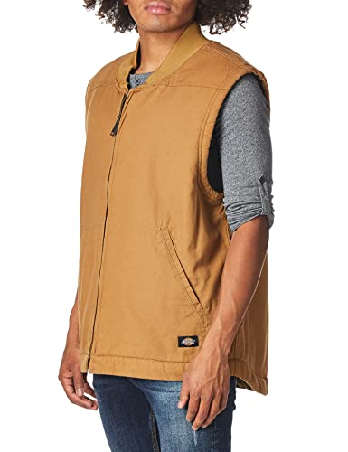 Dickies Herren Entenweste mit Sherpa-Futter und Lockerer Passform Arbeits-Utility-Oberbekleidung, Rinsed Brown Duck V1, XXL von Dickies